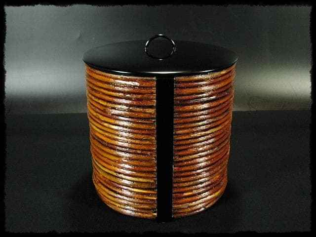 吸江斎好 柳曲 水指 助田 宗明 曲物 表千家 茶道具 四方桟共箱 f283