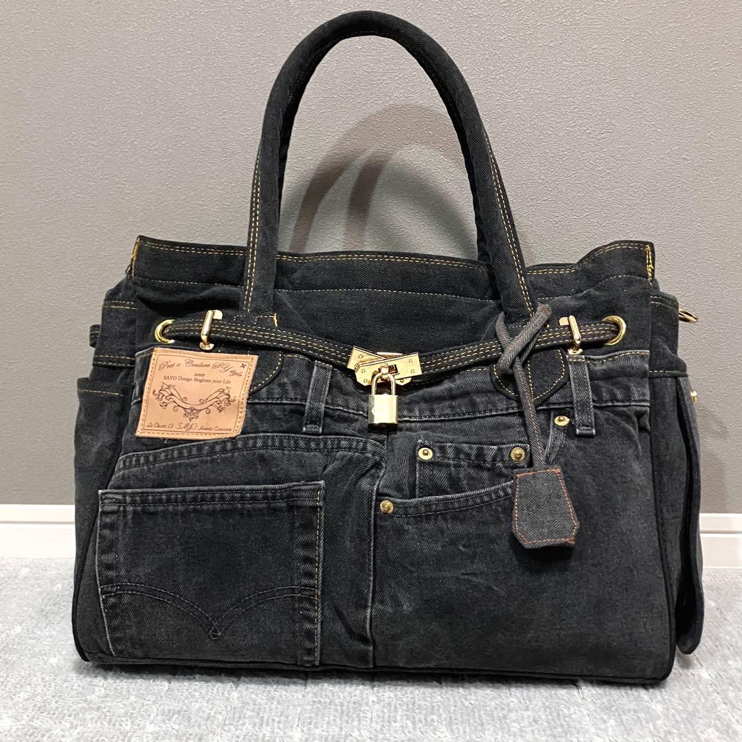 ルシアンエサヨ［リデューグレース］デニム　トートバッグ　犬、猫　2way