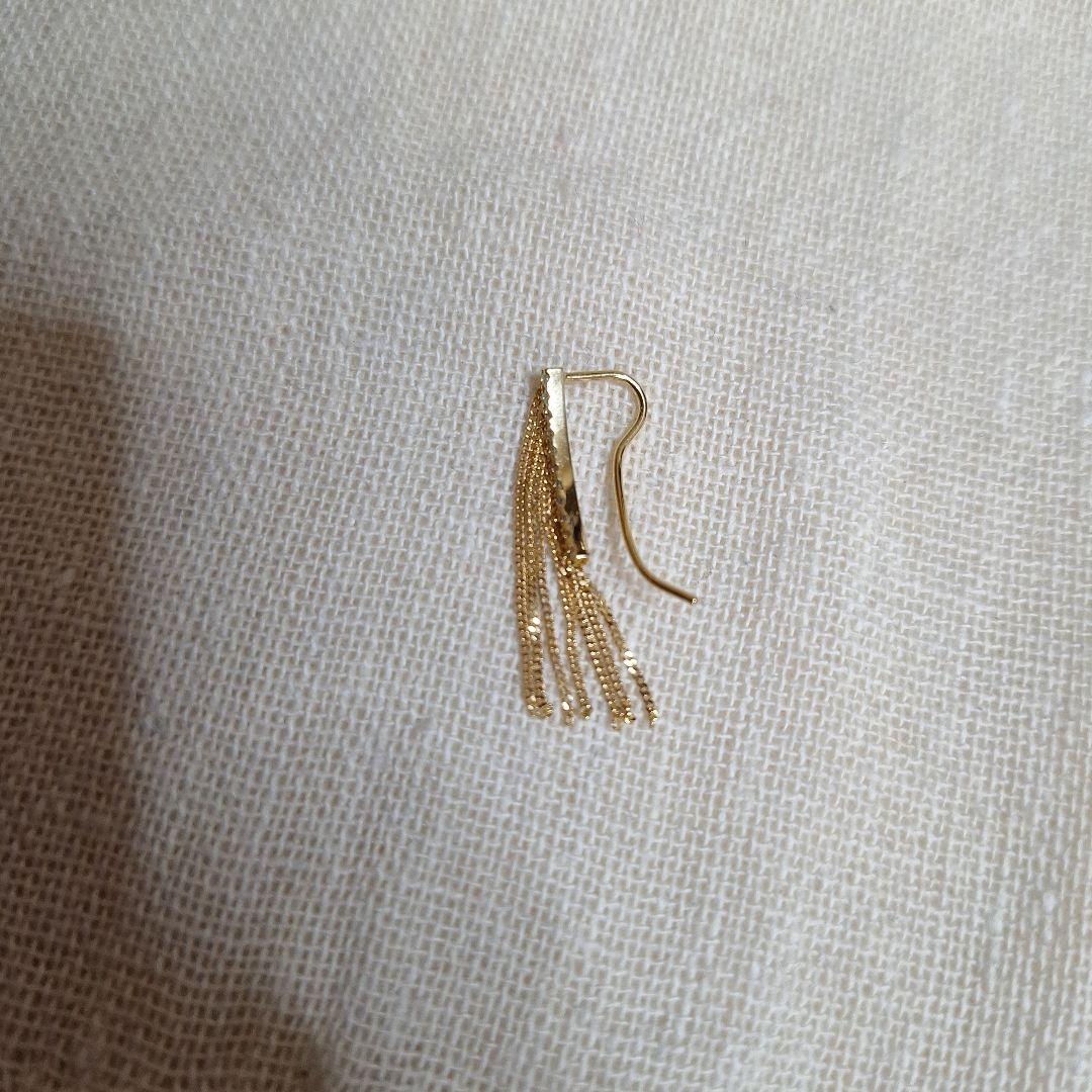 AHKAH K18YG シャンデリアチェーン フリンジ ダイヤ ピアス