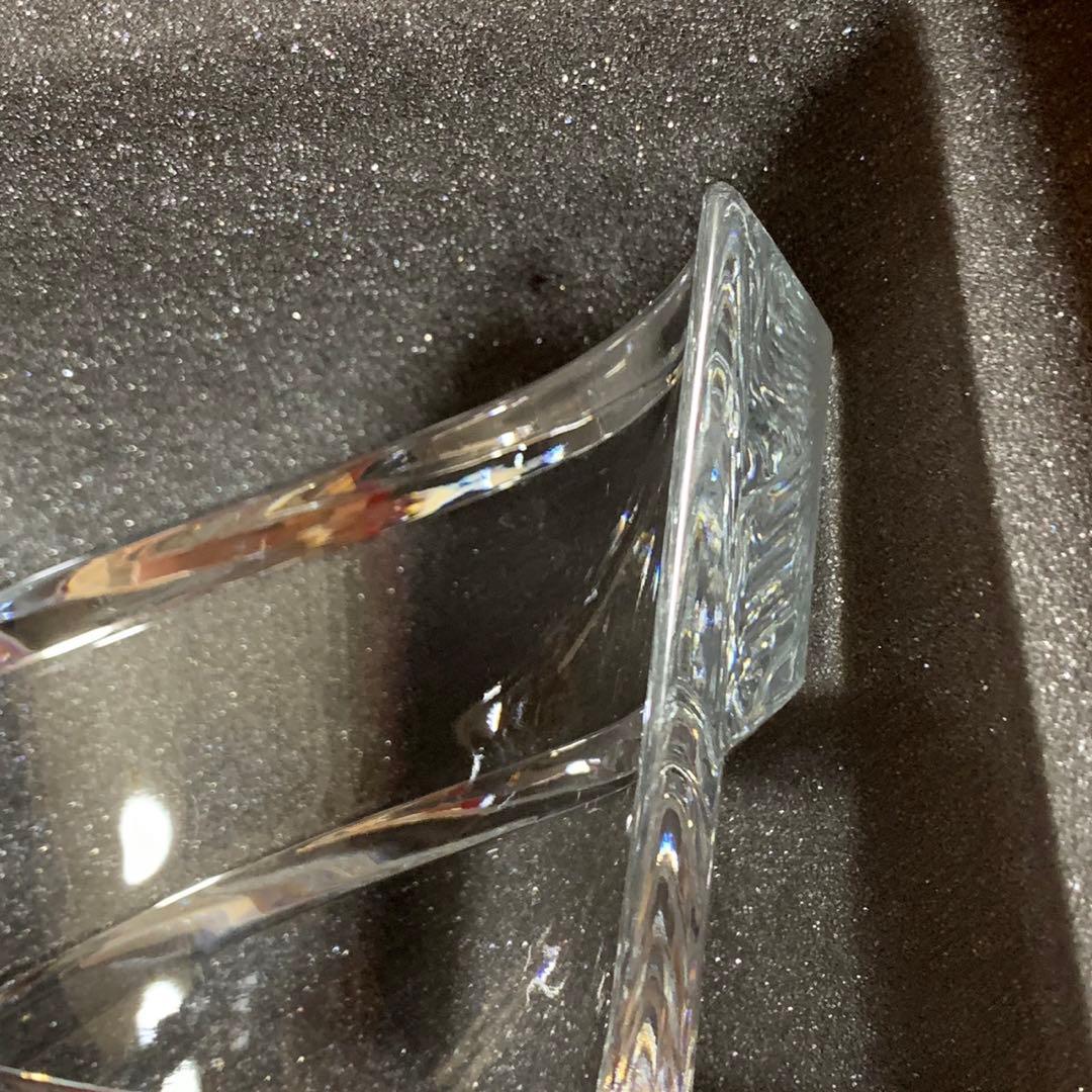未使用 バカラ スパイラル フラワーベース 花瓶 クリスタル 20cm