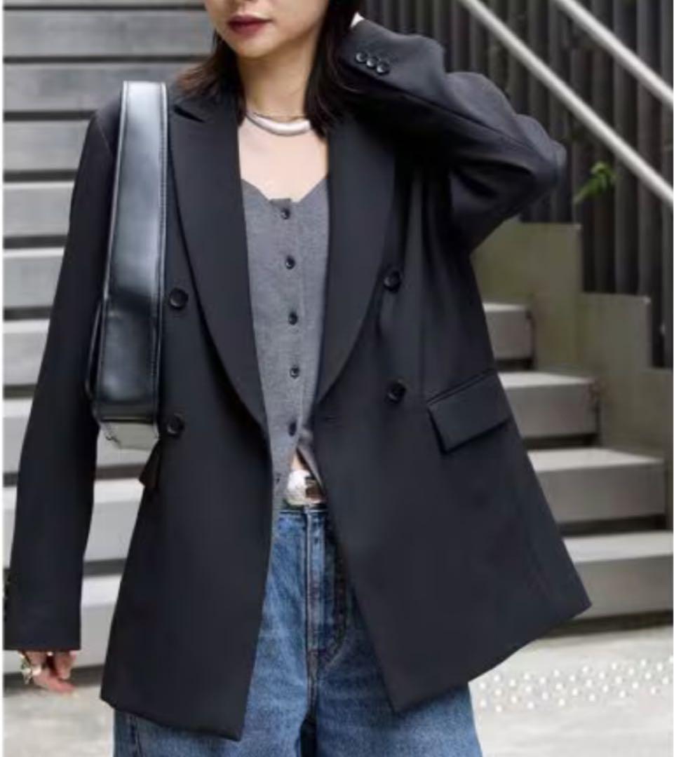 【未使用級】ジャーナルスタンダード ダブルテーラードジャケット ストレッチ 黒