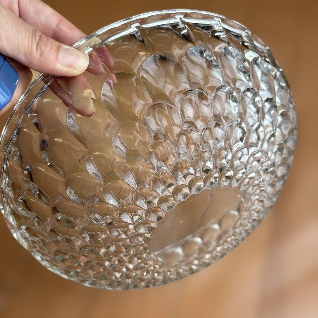 ガラス製テクスチャー　中皿　ボウル皿