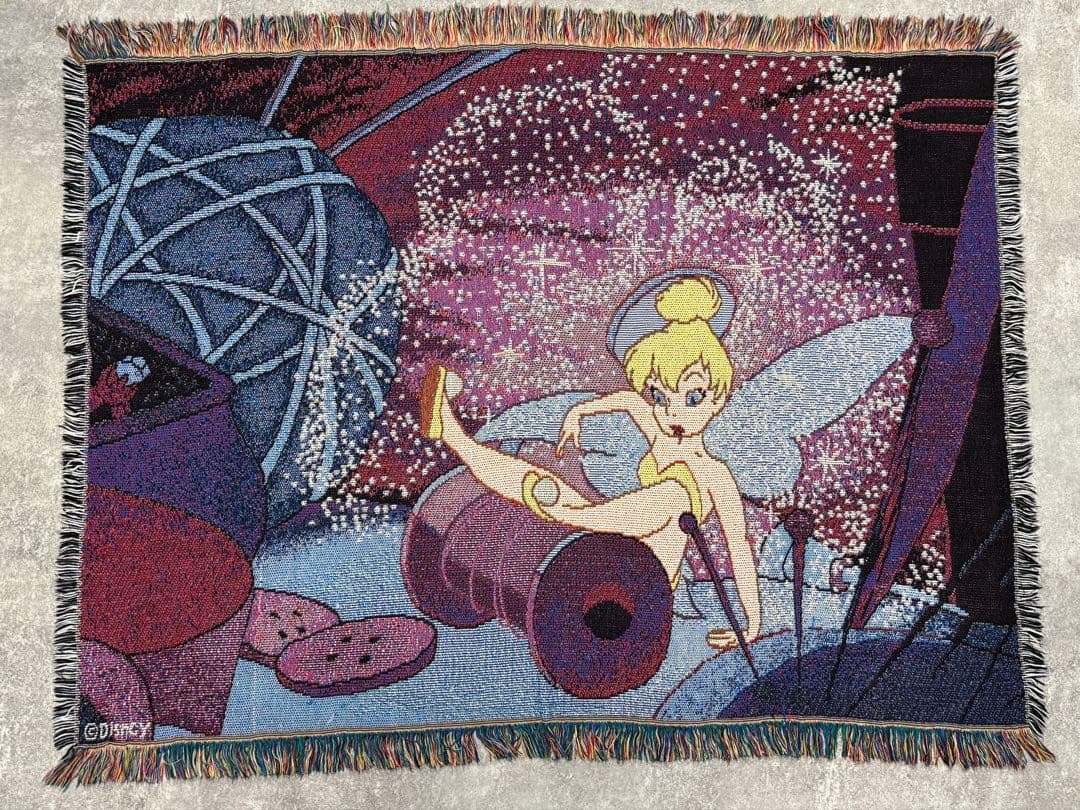 ディズニー　ピーターパン　ティンカーベル　ラグ　ソファーカバー 118×152