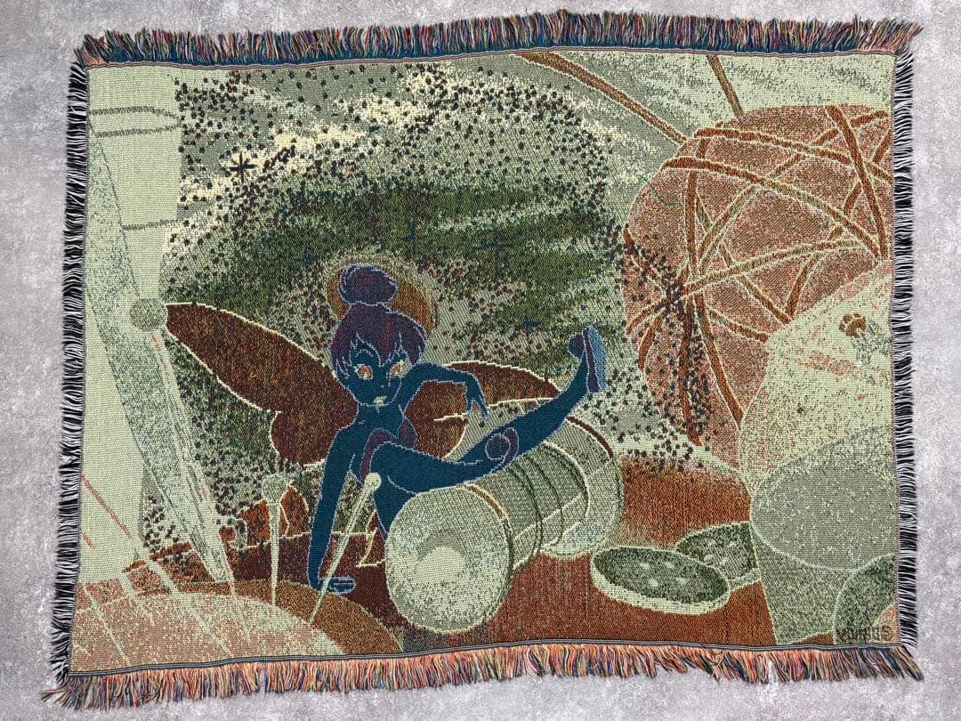 ディズニー　ピーターパン　ティンカーベル　ラグ　ソファーカバー 118×152