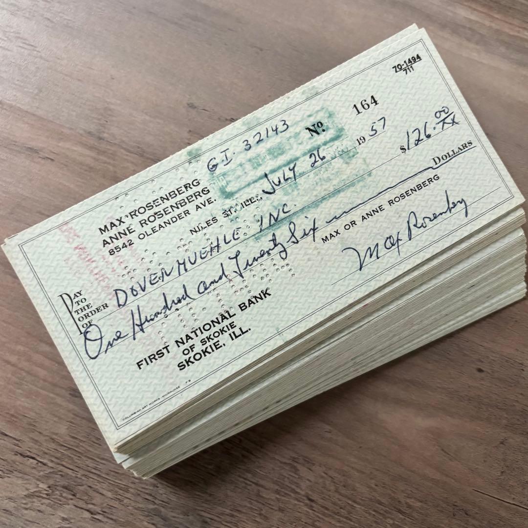 【紙モノ 海外ビンテージ 小切手 まとめ売り ①】