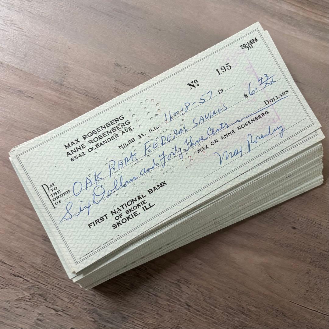 【紙モノ 海外ビンテージ 小切手 まとめ売り ①】