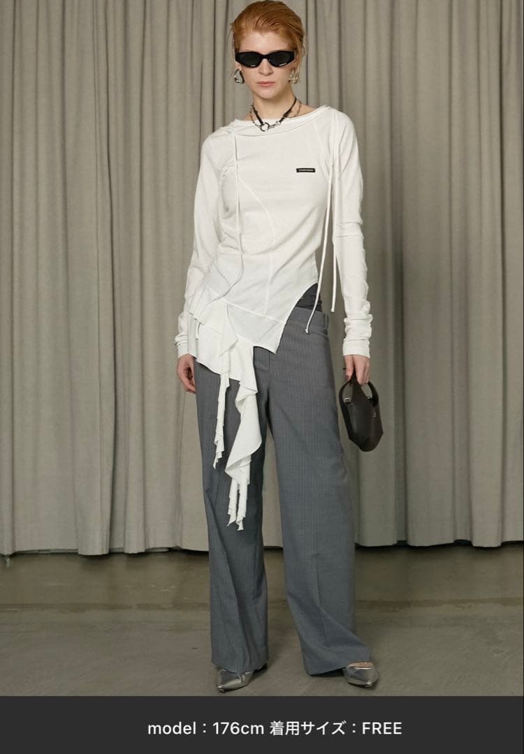 prank project ／ ラッフルヘムアシメトップス (ホワイト)