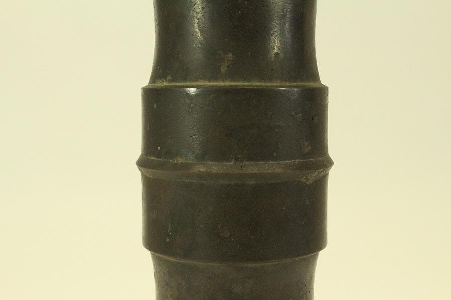 古銅 尊式 花器 高37.3cm 時代物 古美術 京都古寺蔵品(BB508)