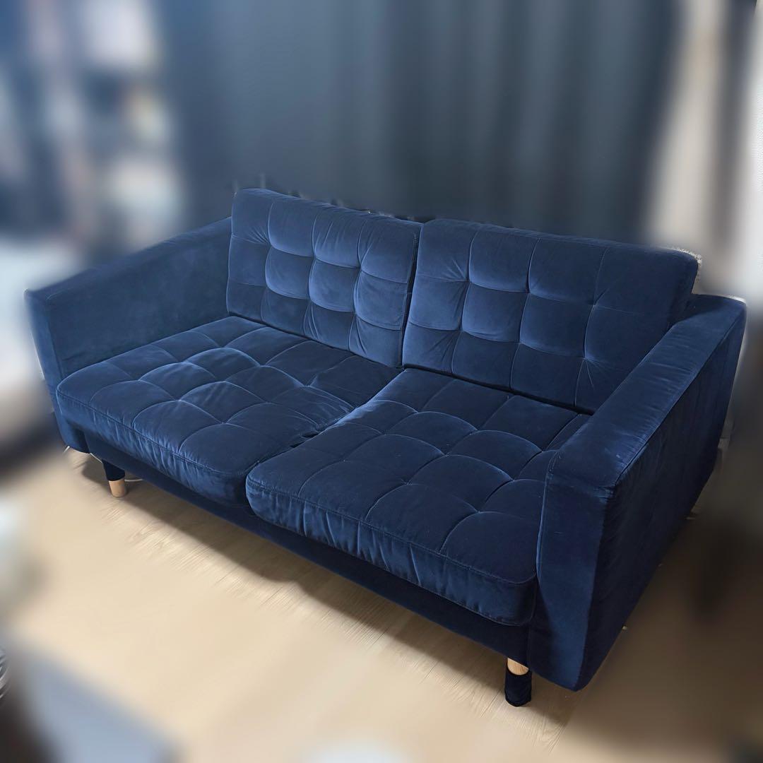 IKEA LANDSKRONA ランズクローナ ダークブルー 2人掛けソファ