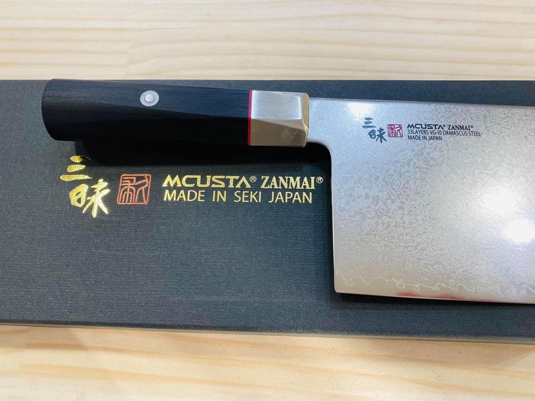 三昧MCUSTA ZANMAI　別誂　中華包丁　VG10ダマスカス　18cm