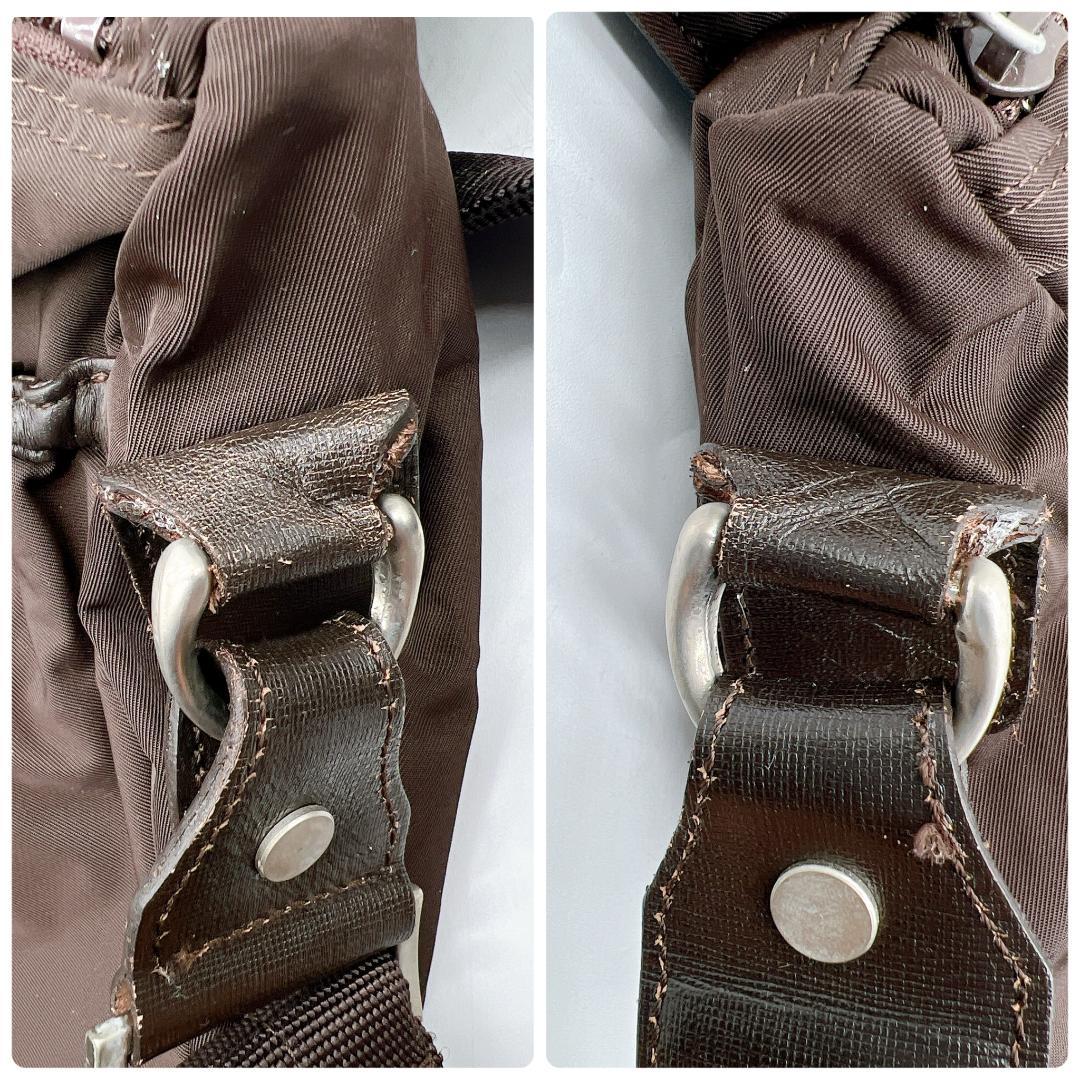 TOMORROWLAND ナイロン レザー ショルダーバッグ A4可　f399