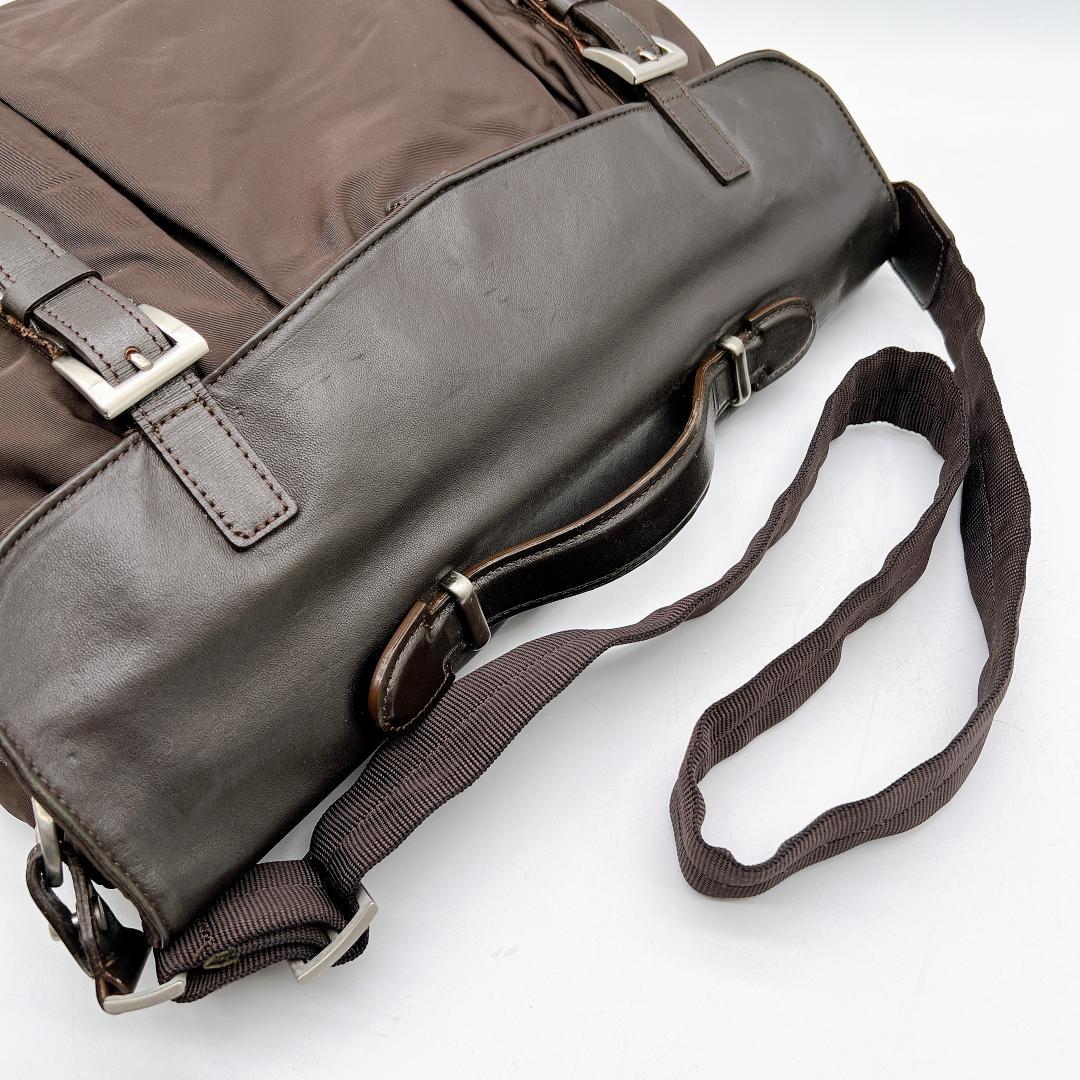 TOMORROWLAND ナイロン レザー ショルダーバッグ A4可　f399