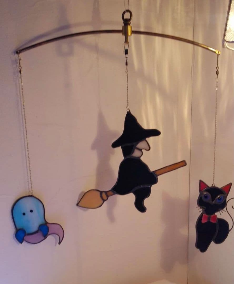 ステンドグラス　ハロウィンモチーフのモビール(各種)