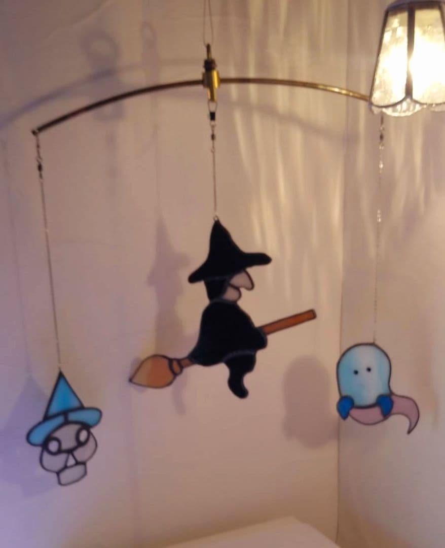 ステンドグラス　ハロウィンモチーフのモビール(各種)