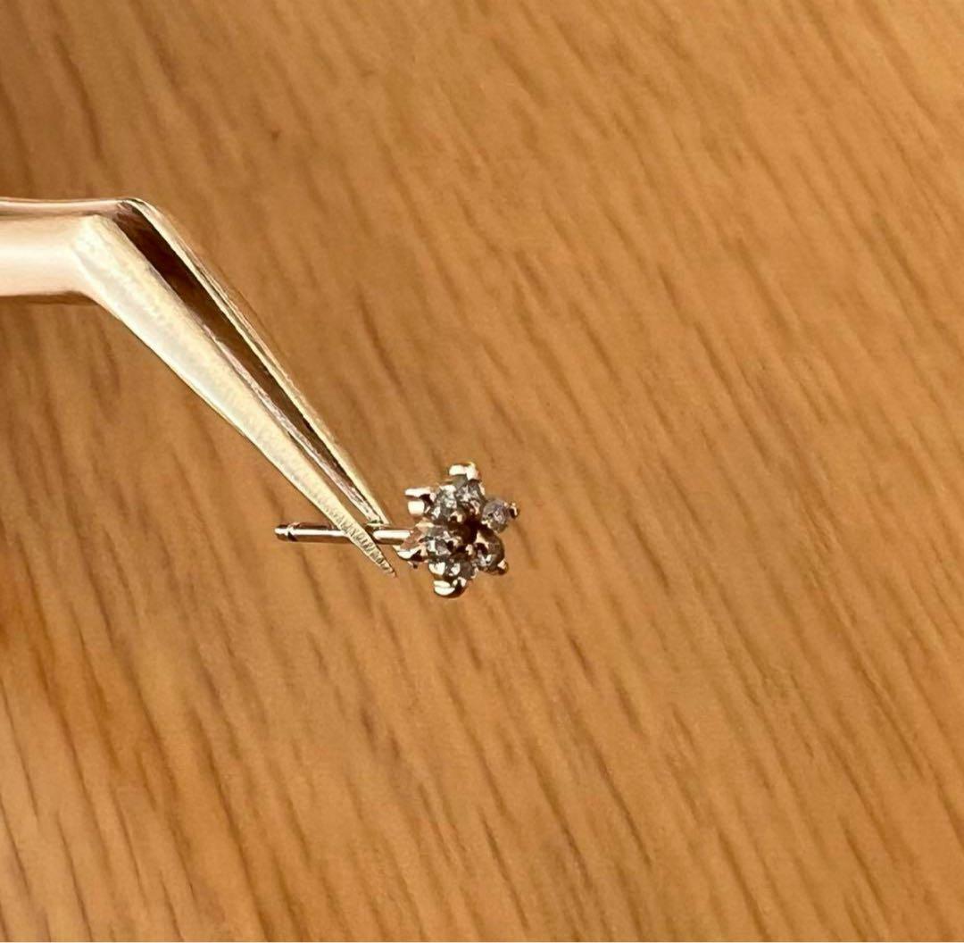 テイクアップ　K18ダイヤモンドピアス 片耳用