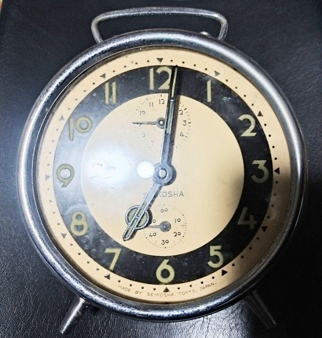アンテーク　SEIKOSHA アナログ置時計 アラーム機能付き