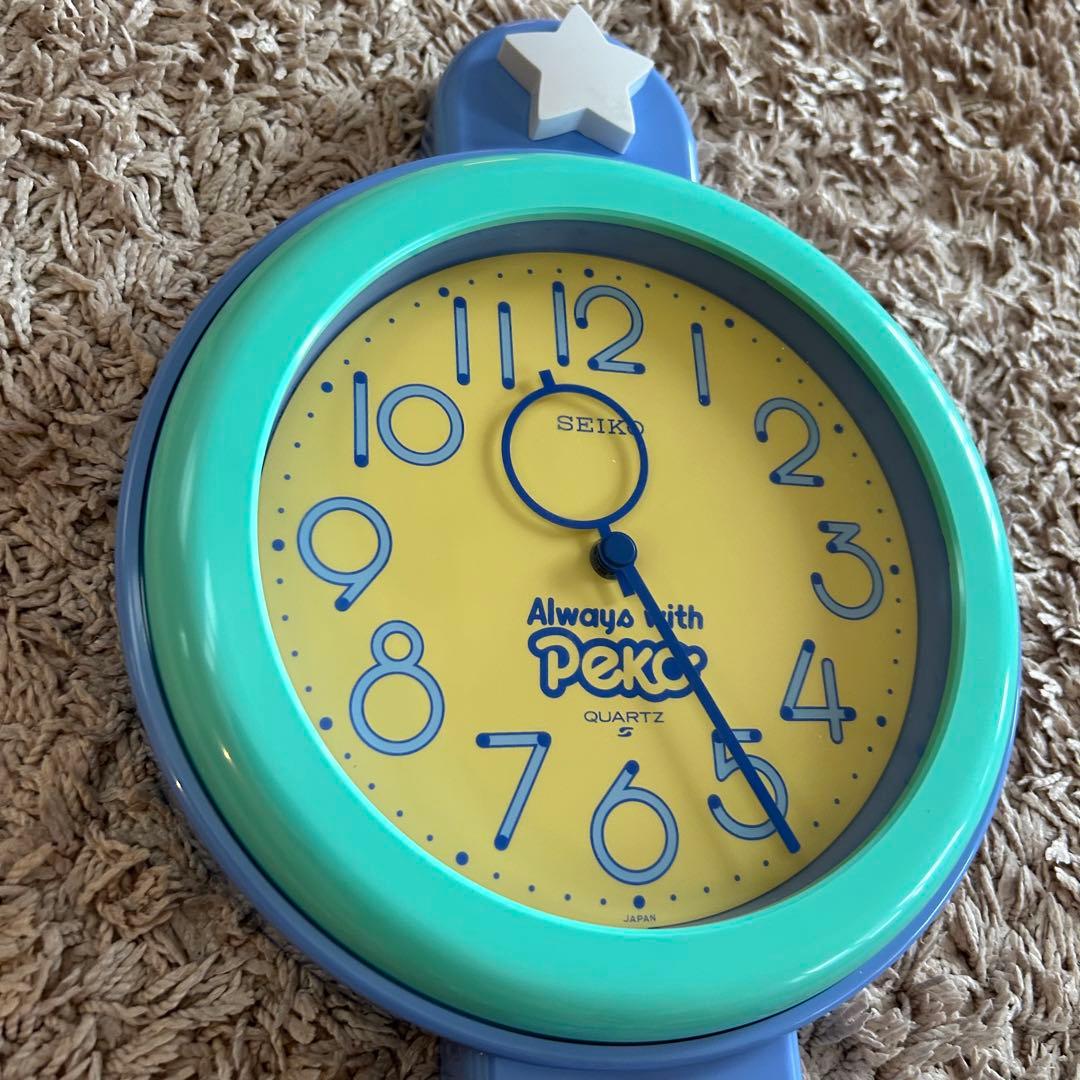 【新品未使用】希少　非売品　不二家　ペコちゃん　SEIKO 掛け時計