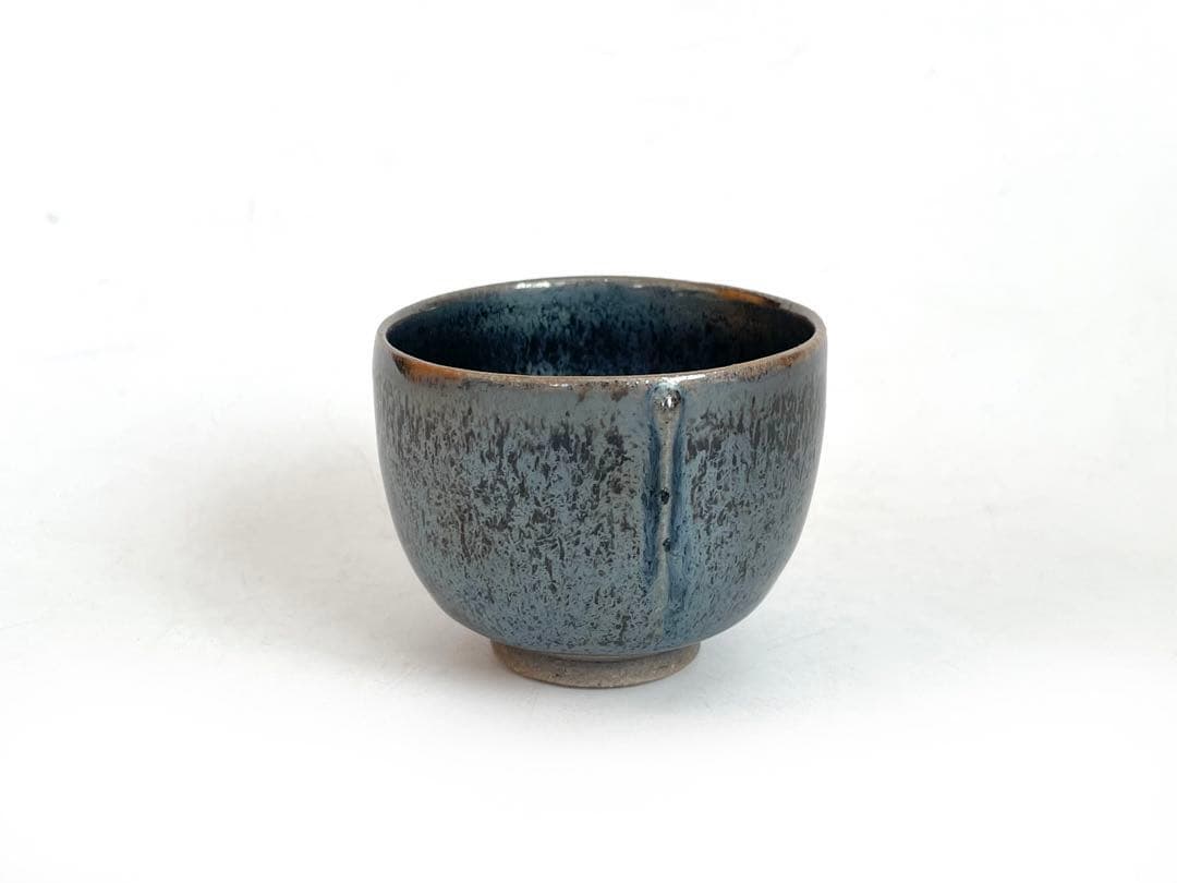 陶芸家　鎌田幸二　銀漿天目　堆線　酒盃　酒器　ぐい呑　猪口　共箱　師　清水卯一