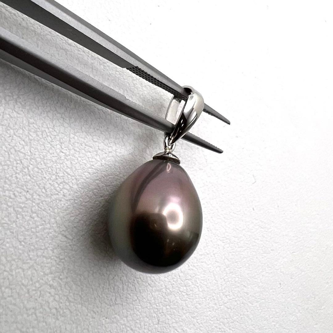 プラチナpt900 ペンダントトップ　黒蝶真珠バロック　約　13㎜×10.6㎜