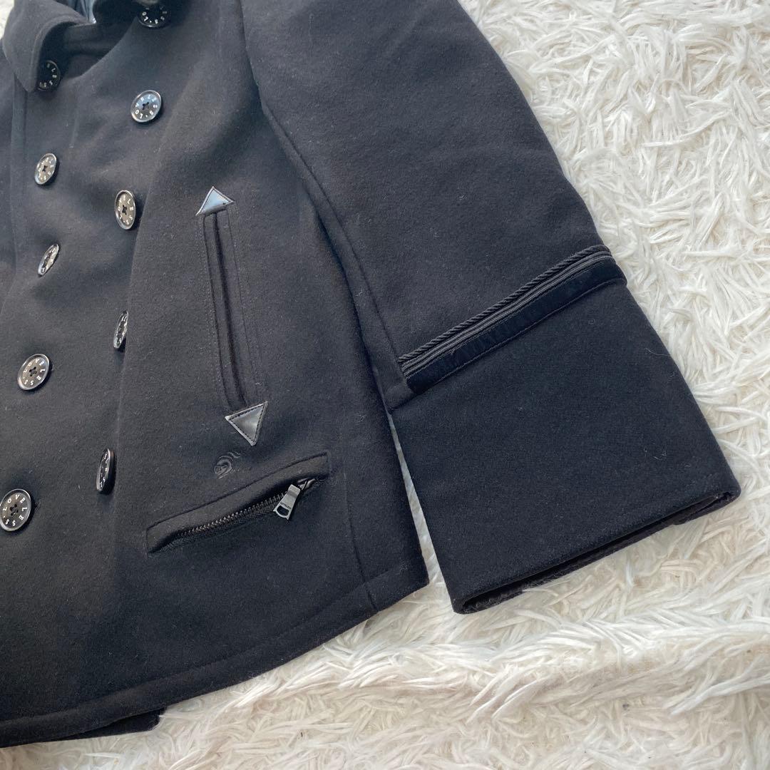 極美品　LOVELLESS ラブレス　ブラック　ピーコート　L スカル　刺繍　黒