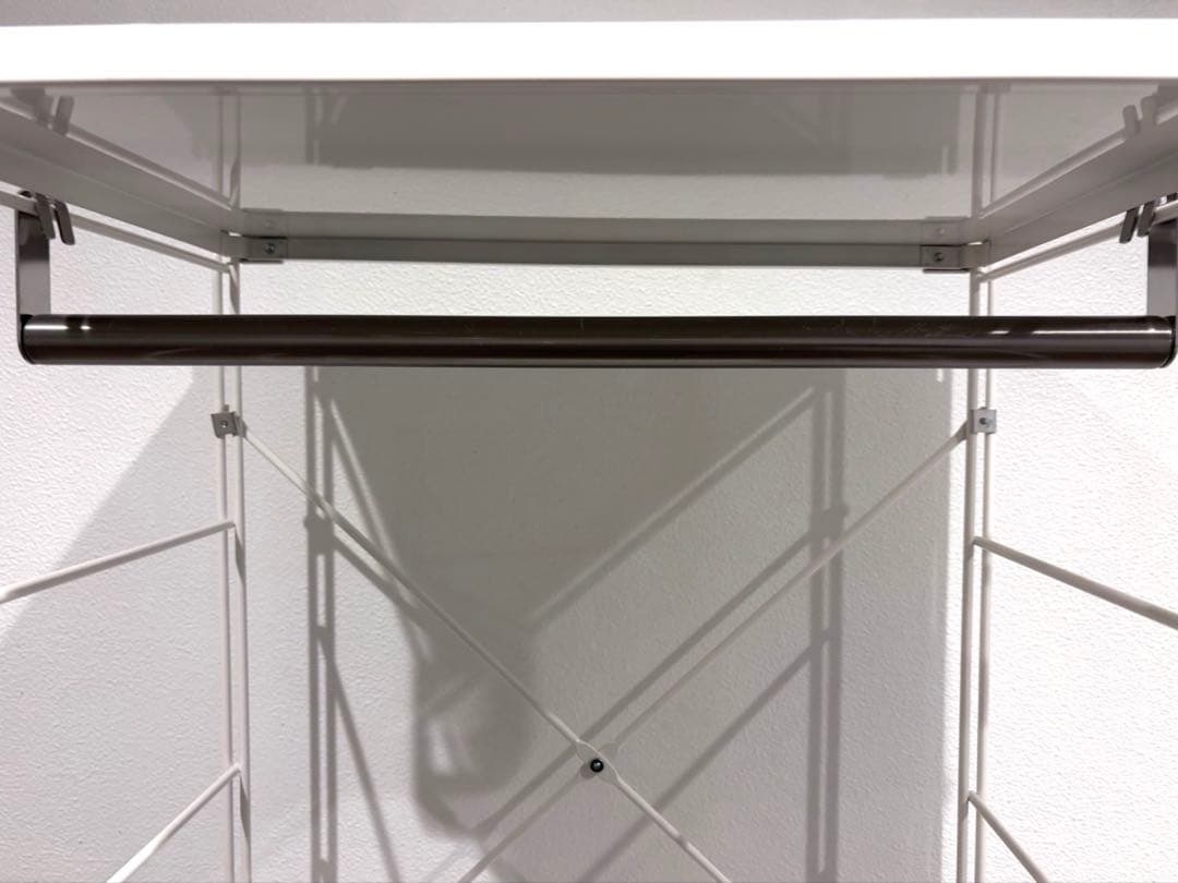 ⭐️超美品⭐️無印⭐️スチールユニットシェルフ⭐️大⭐️ライトグレー⭐️ワードローブバー付