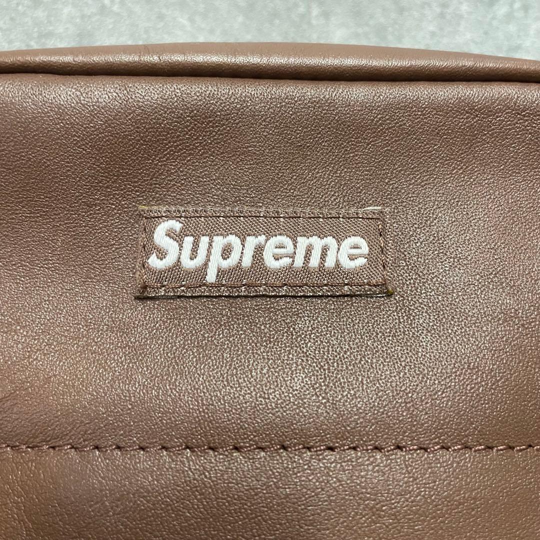 【美品】supreme シュプリーム レザー ショルダーバッグ ブラウン