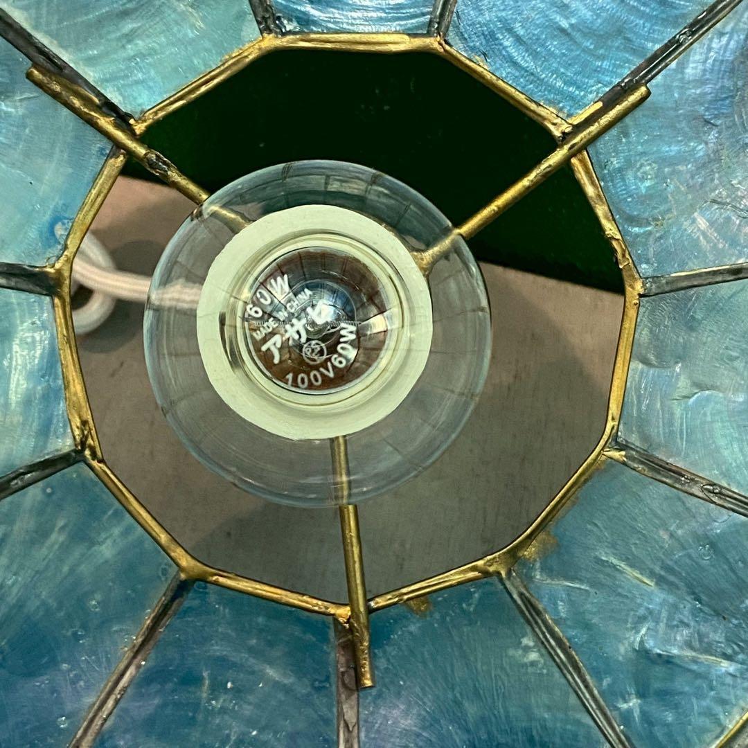 カピスシェル ペンダントライト アジアン モロカン ブルー インテリア照明