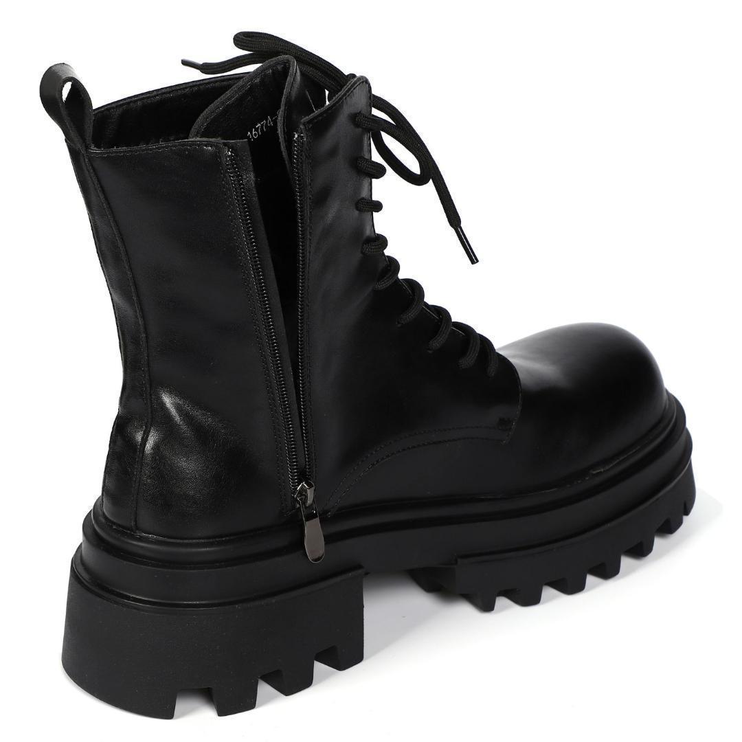 27.5cm/最大10cm身長UPメンズシークレットブーツ厚底靴ジップレザー