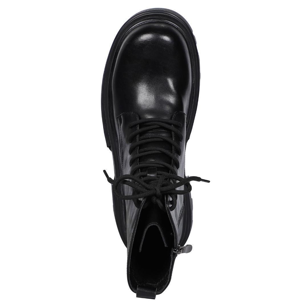 27.5cm/最大10cm身長UPメンズシークレットブーツ厚底靴ジップレザー