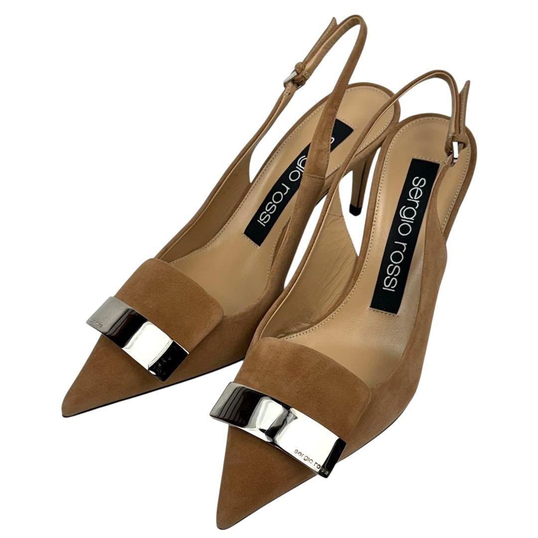 【ほぼ未使用】セルジオロッシ 23cm　36　sr1 スリングバック ミュール