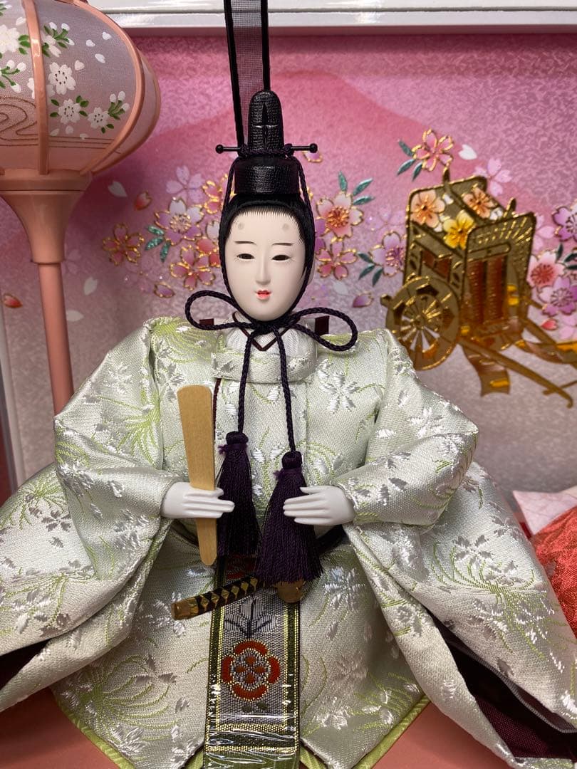 東京久月　雛人形　ガラスケース入り親王飾り・間口約４９×奥行約３１×高さ約３４㎝