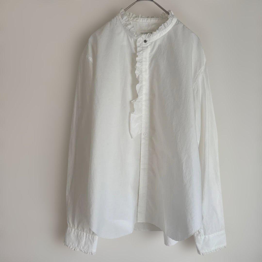 GALERIE VIE コットンタイプライター カットオフフリルシャツ2.6万