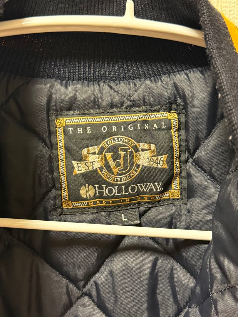 Holloway スタジャン Lサイズ ネイビー/イエロー