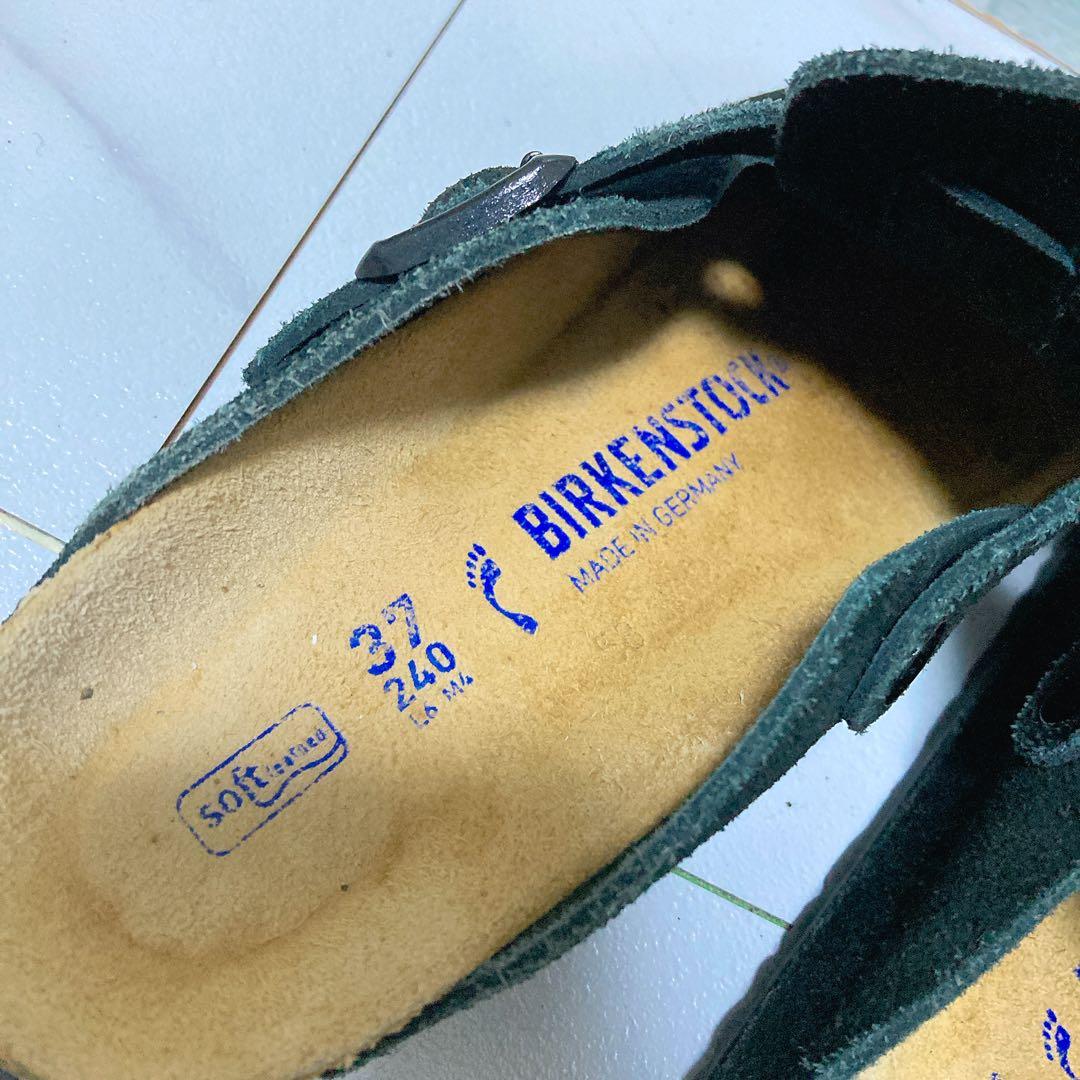 ビルケンシュトック ボストン サボサンダル 24 スエード ソフトヘッド 黒
