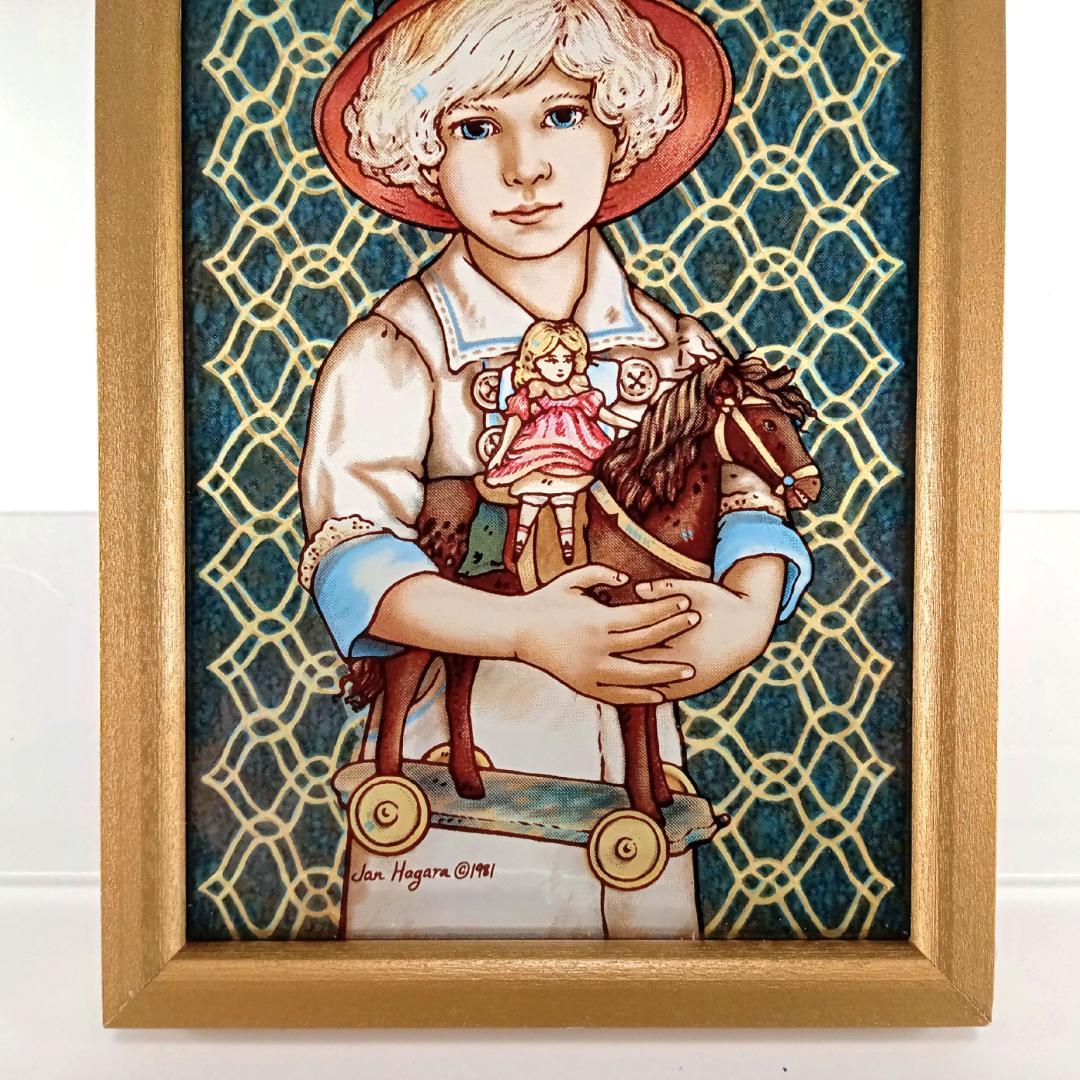 新品ジャン・ハガラ ステンドグラス 少女とお人形 ジョディ グラスマスターズ社