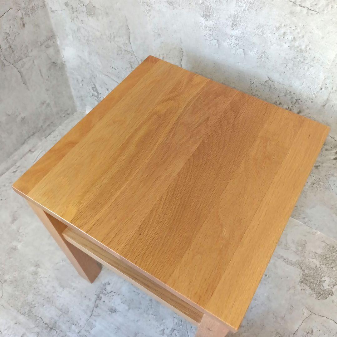 廃盤品　無印良品 オーク無垢材 サイドテーブル ベンチ