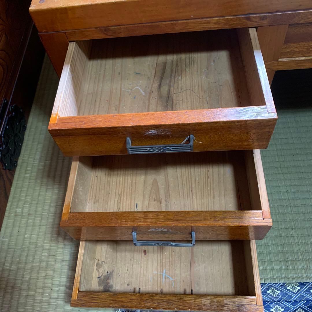 両袖文机 文机 帳場机 ローボード レトロ家具 和製アンティーク