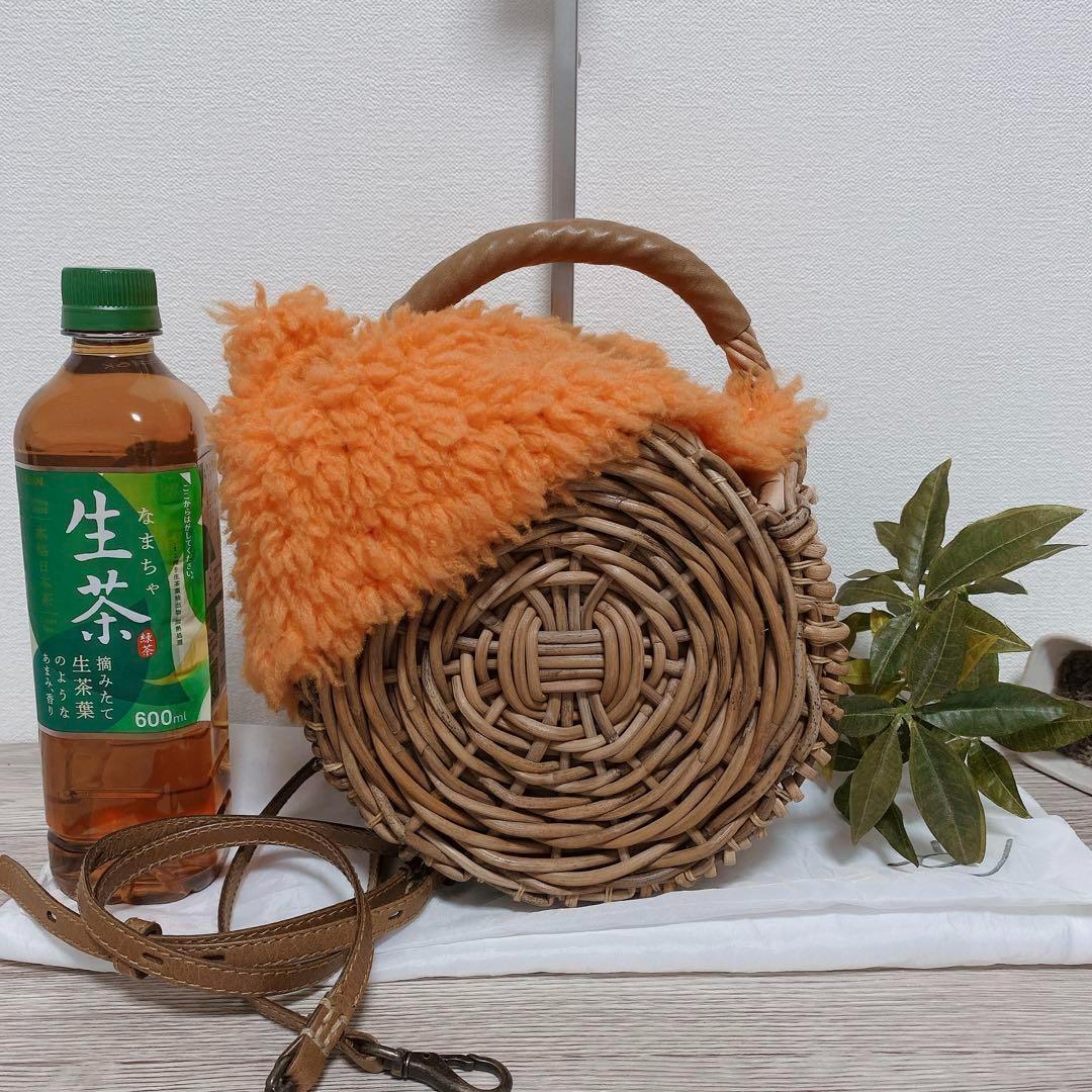 美品　エバゴス 2WAY ハンドバッグ ショルダーバッグ ストロー かごバッグ