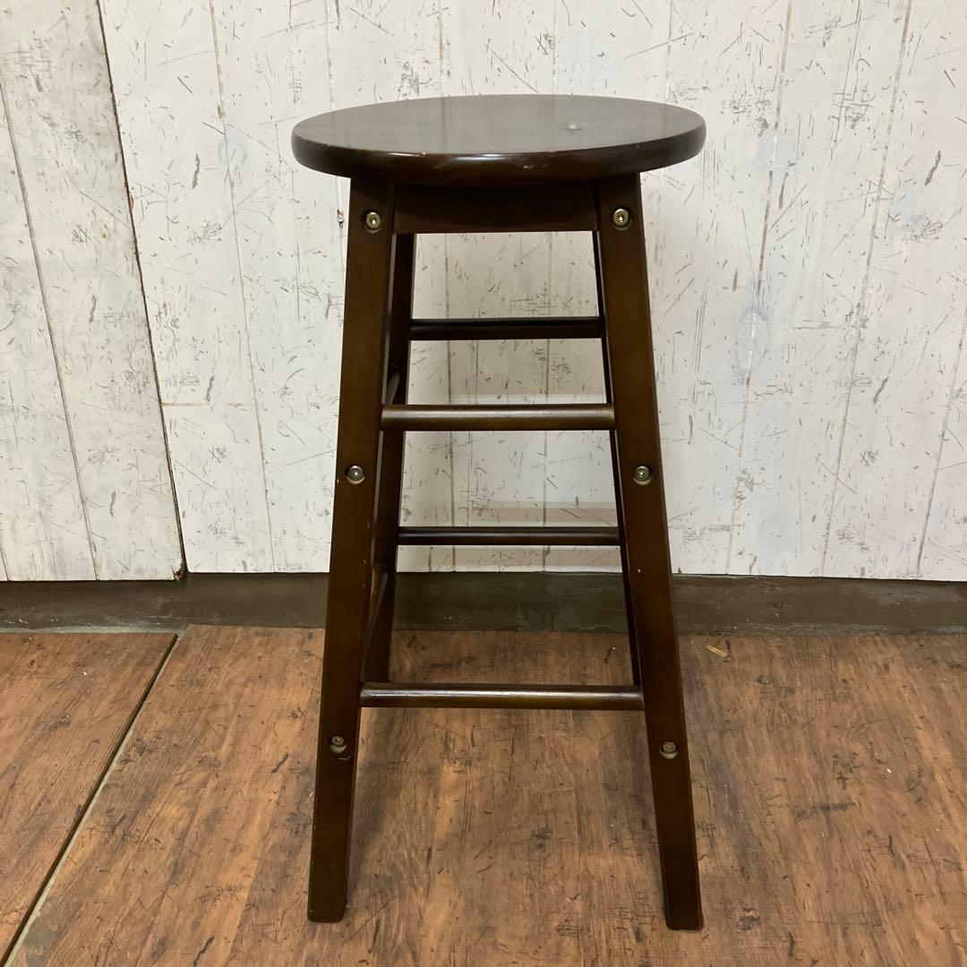 A-2 ② 昭和レトロ 木製 バースツール ハイチェア スツール 椅子 丸椅子