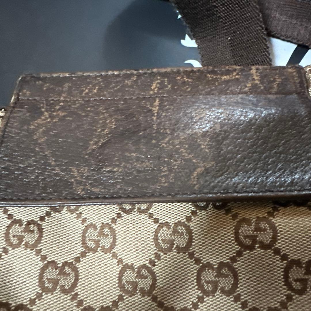 グッチ ボディバッグ GG柄 ジャガード キャンバス レザー ベージュ