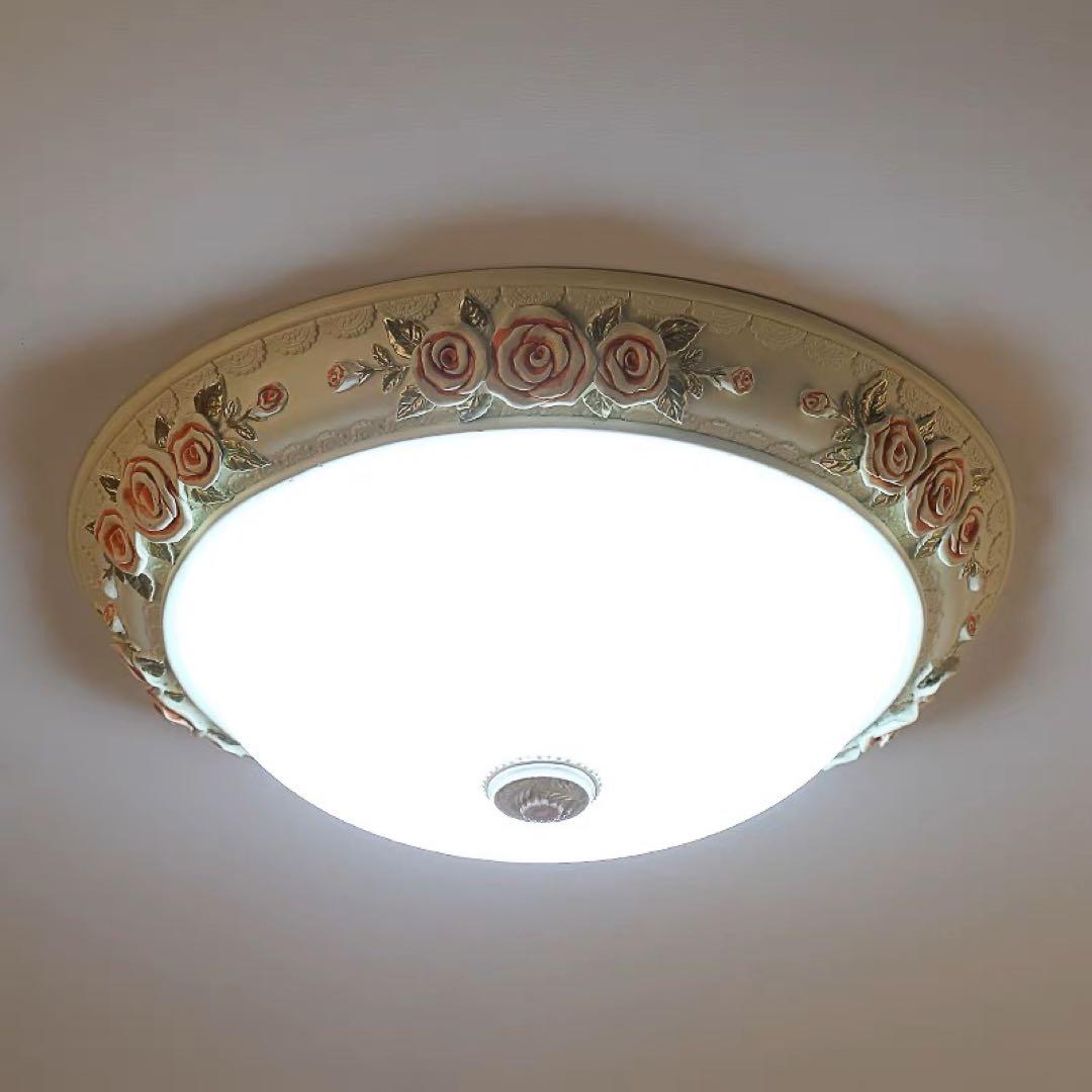 シャンデリア照明器具ペンダント 天井照明 電源直結タイプ 花柄薔薇