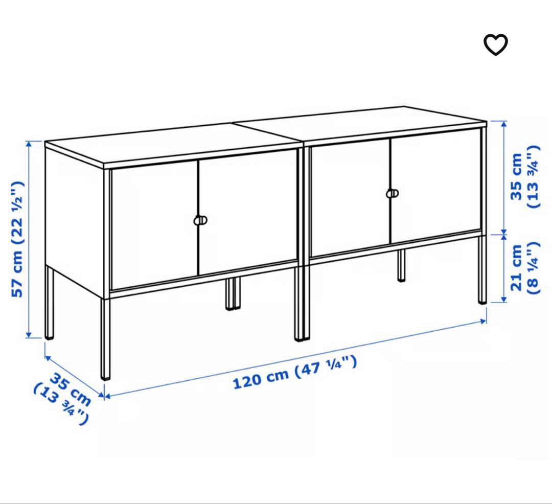 【配送料無料】IKEA リックスフルト キャビネット 2個セット　横並び可