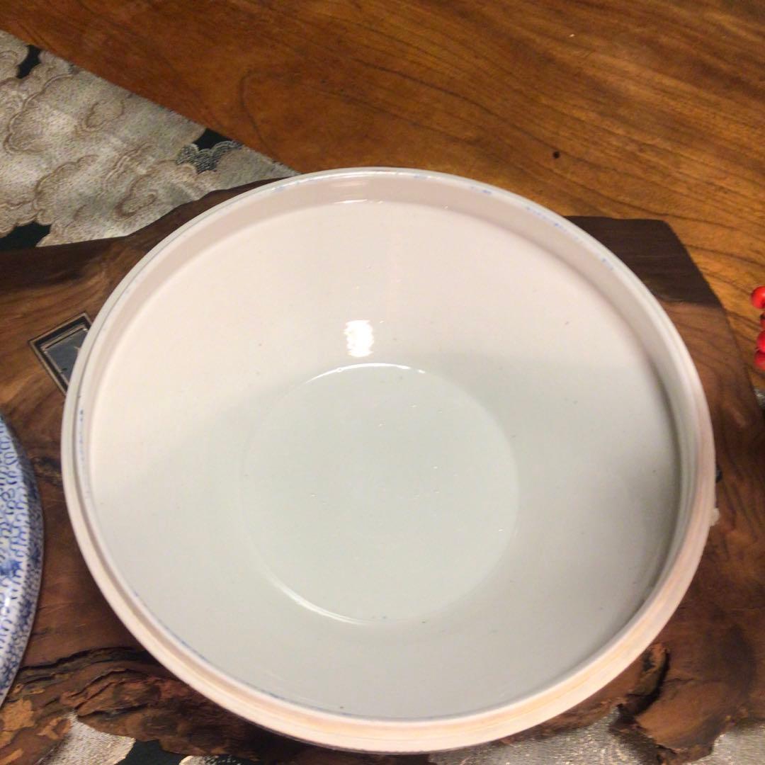 A895 古伊万里　染付　　微塵唐草　　蓋物