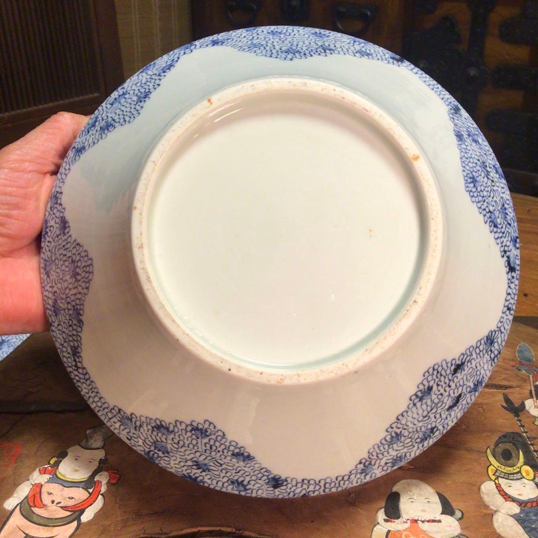 A895 古伊万里　染付　　微塵唐草　　蓋物