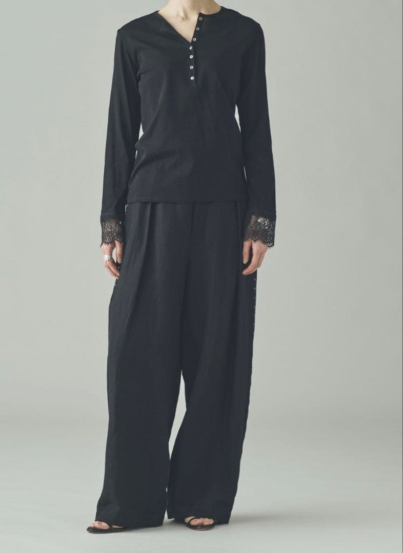 curensology カレンソロジー　ヘンリーレースロングスリーブTシャツ