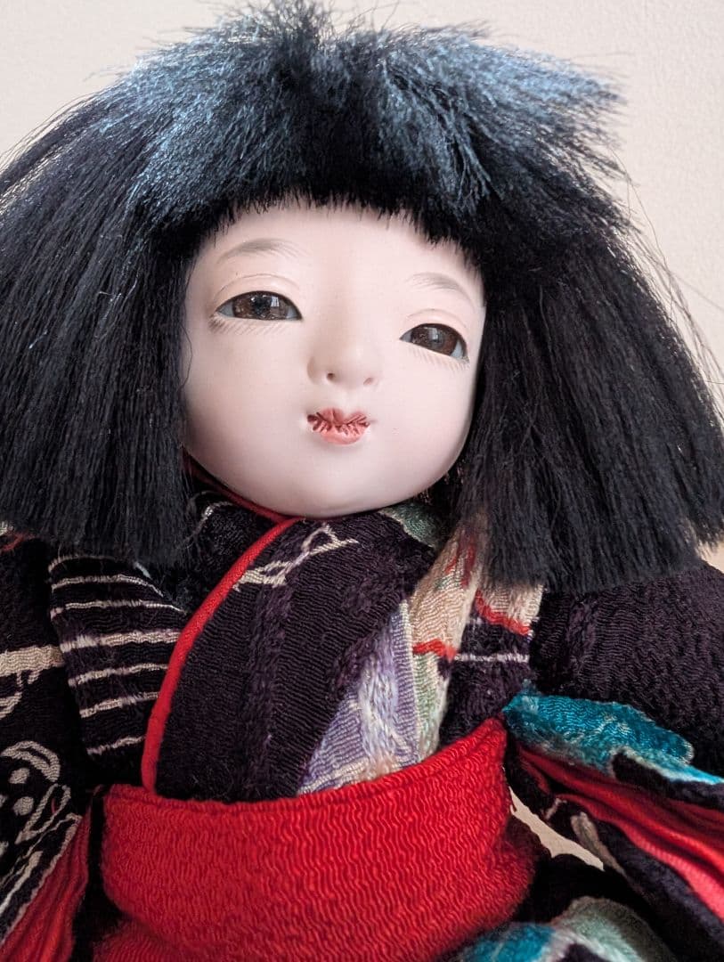 人気作家「味岡映水」 市松人形女の子 日本人形１６cm 桐塑美品 豆人形