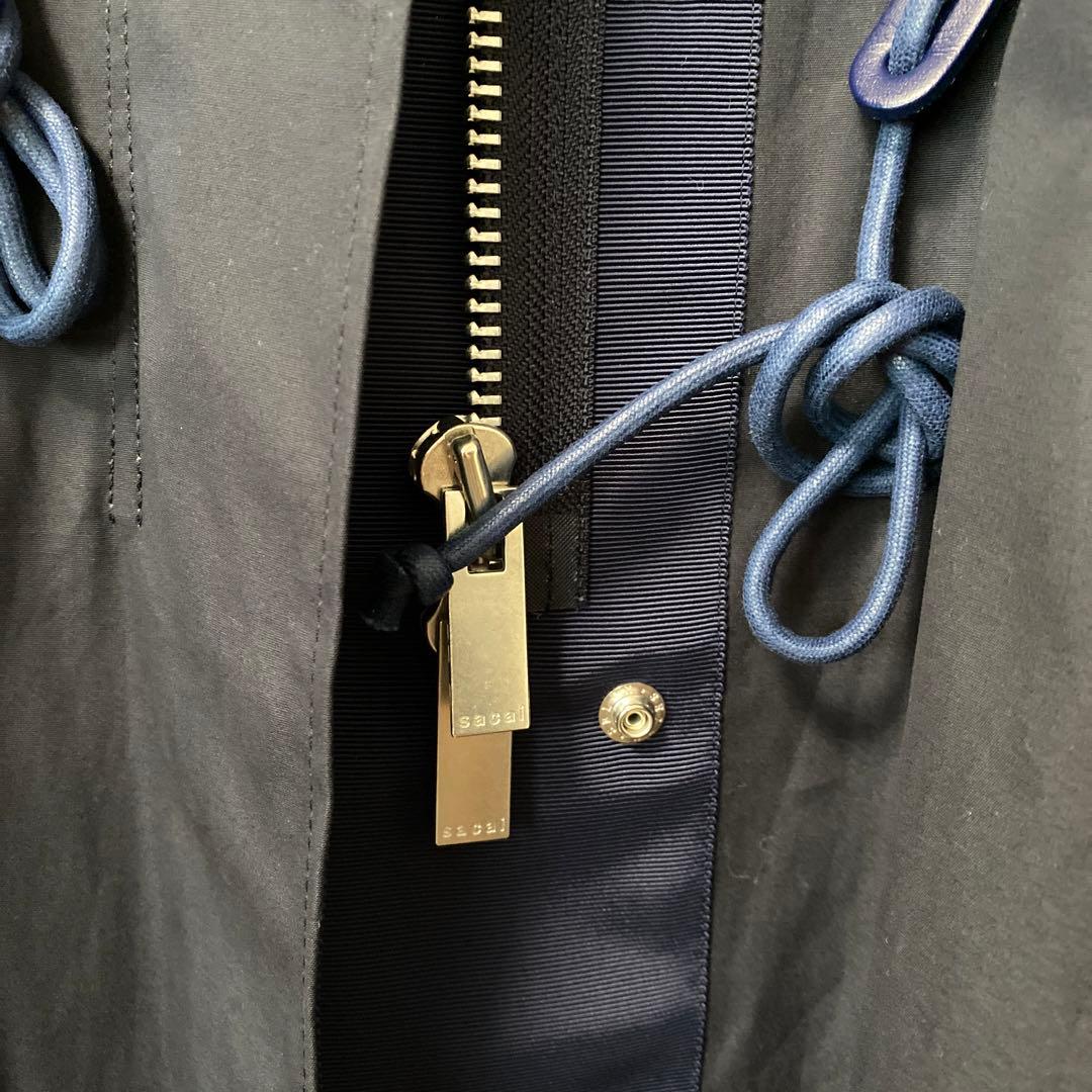Sacai ネイビー　モッズ　コート