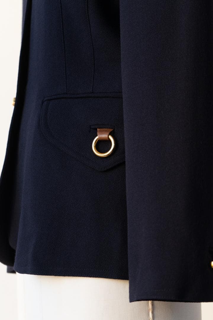 HERMES エルメス ノーカラー ジャケット