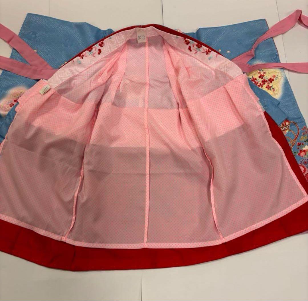 七五三　3歳女の子　新品　着物２点セット　人気の水色　ピンク　手鞠　桜　日本製