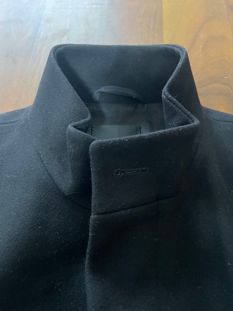 セオリーメンズカシミヤ混ウールスタンドカラーコート ブラック　M 美品
